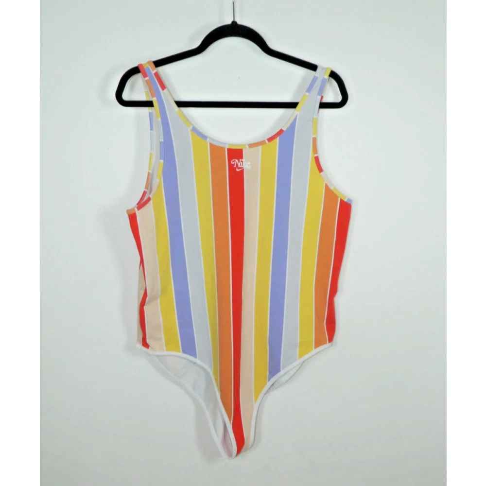 Nike Bodysuit Women Plus Size‎ IX Striped Multicolor